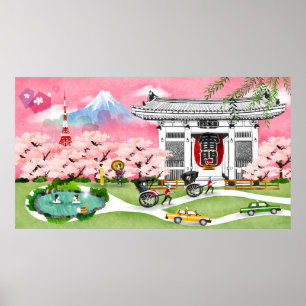 Póster Escena de Japón