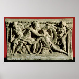 Póster Escena de la batalla desde un depósito de incinera