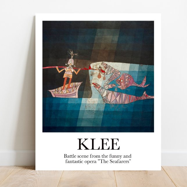 Póster Escena de la batalla por Paul Klee (Klee's colorful chaos!  Own "Battle Scene" poster. High-quality, ready to frame)