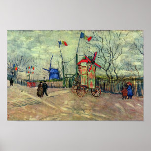 Póster Escena De La Calle En Montmartre Le Moulin À Poivr