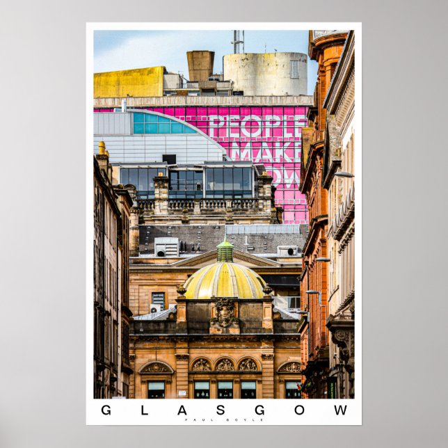 Póster Escena de la ciudad de Glasgow (Frente)
