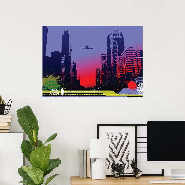 Póster Escena De La Ciudad Urbana En El Dusk (Subido por el creador)