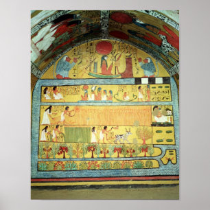 Póster Escena de la cosecha en la pared oriental