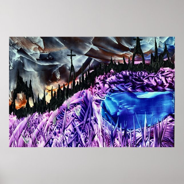 Póster Escena de la cruz de fantasía (Frente)