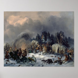 Póster Escena de la guerra franco-rusa en 1812