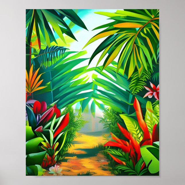 Póster Escena de la jungla tropical (Frente)