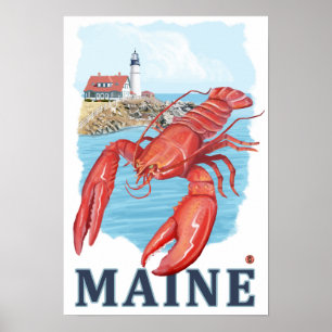 Póster Escena de la langosta y del faro de Portland