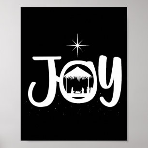 Póster Escena de la Natividad de Jesús Alegría Navidad Fr