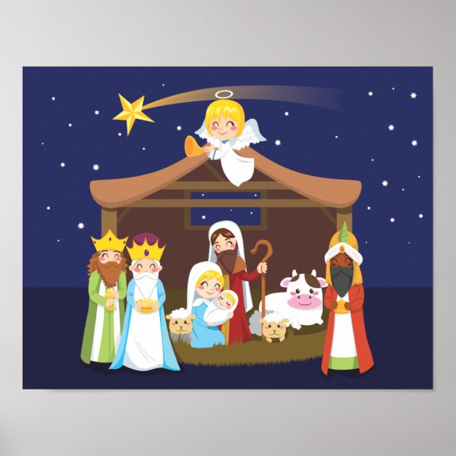 Póster Escena de la Natividad de los navidades (Frente)