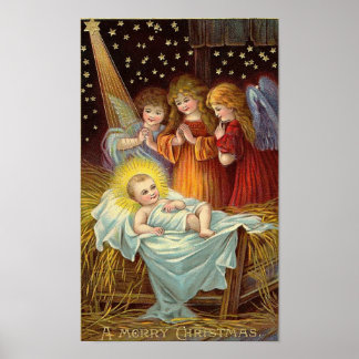 Póster Escena de la Natividad de los navidades