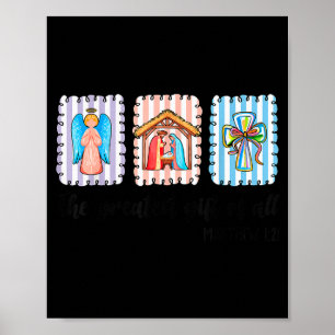 Póster Escena de la Natividad de Navidad Cristiana Jesús