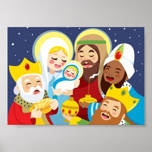 Póster Escena de la Natividad Niño Jesús Nacimiento (Frente)