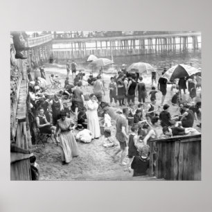 Póster Escena de la playa de Coney Island