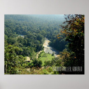 Póster Escena de la selva tropical de Danum Valley Borneo