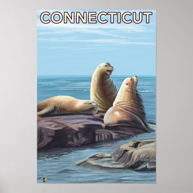 Póster Escena de leones de ConnecticutSea (Frente)