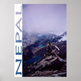 Póster Escena de montaña de Nepal