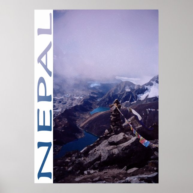 Póster Escena de montaña de Nepal (Frente)