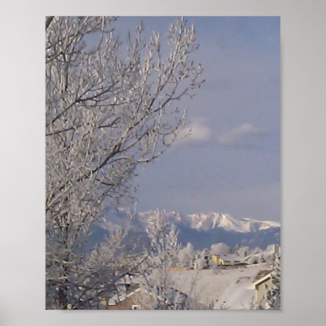 Póster Escena de montaña helada de la maravillosa región  (Frente)