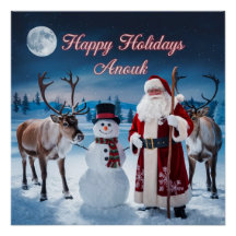 Escena de Navidades clásicos con Santa, hombre de 