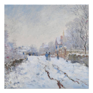 Póster Escena de nieve de Monet en Argenteuil