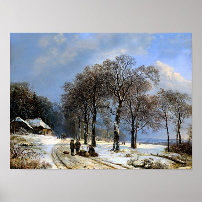 Póster Escena de nieve en invierno (Frente)