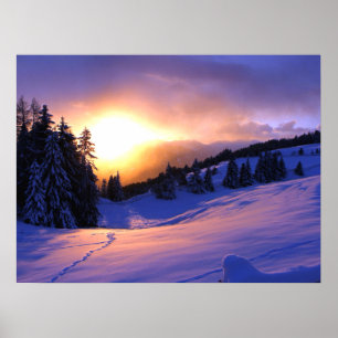 Póster Escena de nieve en invierno en Italia