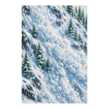 Escena de nieve en la montaña de alud