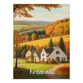 Póster Escena de otoño en Vermont EE. UU.
