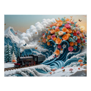 Póster Escena De Papelería De Invierno