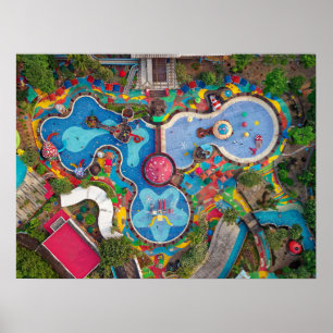 Póster Escena de parque aéreo infantil