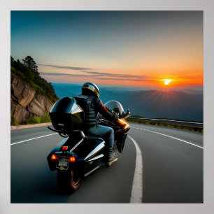 Póster Escena de paseo por carretera de montaña para entu