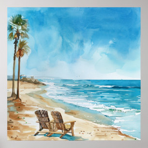 Póster Escena de playa