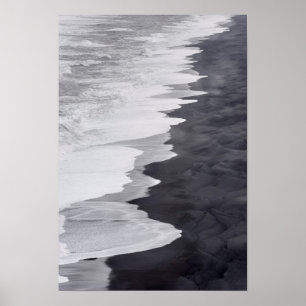Póster Escena de playa en blanco y negro