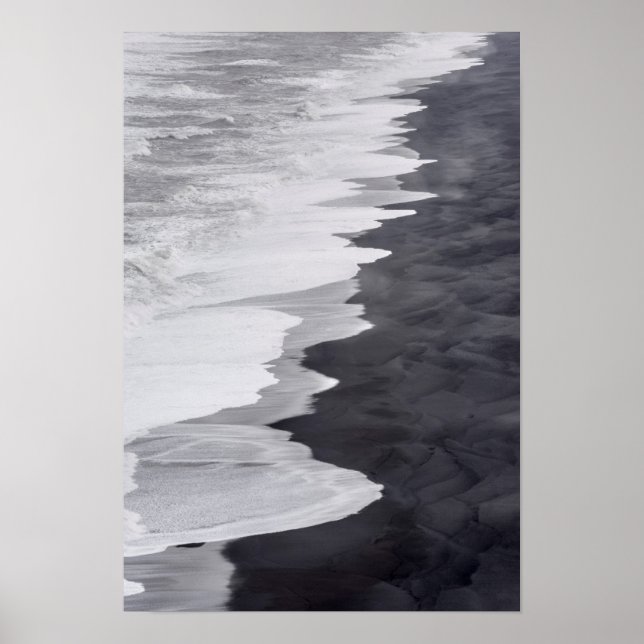 Póster Escena de playa en blanco y negro (Frente)