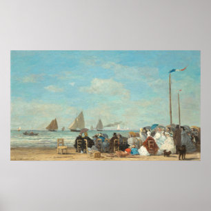 Póster Escena de playa en Trouville - Bella Artes Eugène
