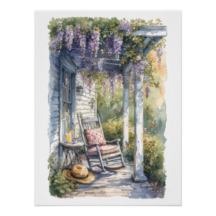 Póster Escena de Silla Balanza en Pórtico de Wisteria