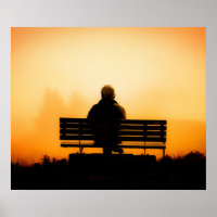 Escena de sol con hombre en el banco