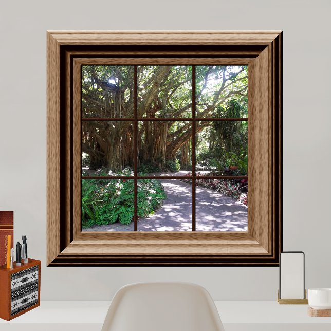 Póster Escena de ventana falsa de árbol de Banyan Relajan (Subido por el creador)