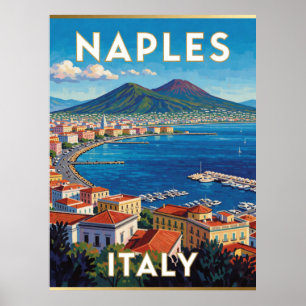 Póster Escena de viaje a la bahía de Nápoles Italia 🌊