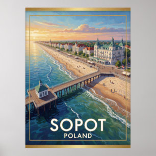 Póster Escena de viaje al Mar Báltico en el muelle de Sop