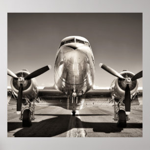 Póster Escena De Vintage Airplane Runway