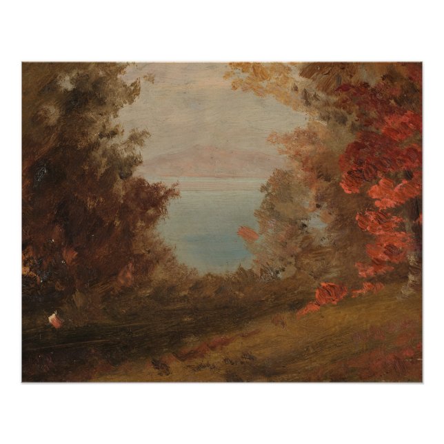 Póster Escena de Woodland en el otoño de Hudson o el Main (Anverso)