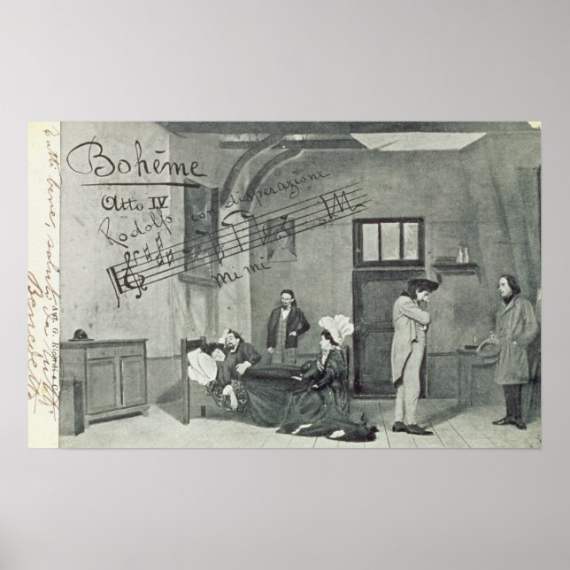 Póster Escena del Acta IV de la ópera 'La Boheme' (Frente)