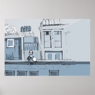 Póster Escena del Bar de los años 1880 - derecha