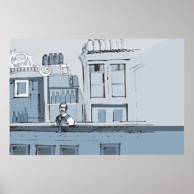 Póster Escena del Bar de los años 1880 - derecha (Frente)