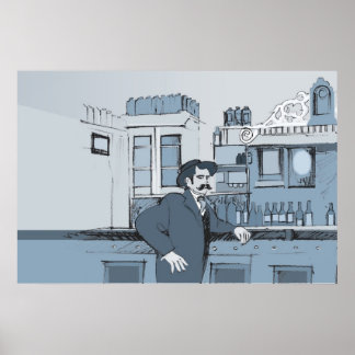Póster Escena del Bar de los años 1880 - izquierda