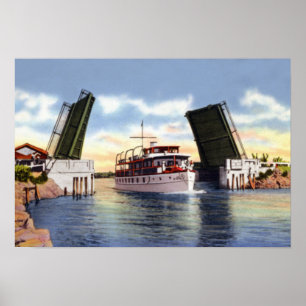 Póster Escena del canal de Delray Beach la Florida