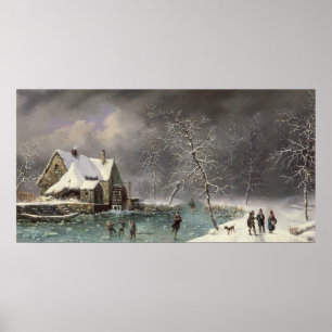 Póster Escena del invierno