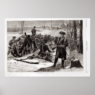 Póster Escena del invierno en el acampamento continental