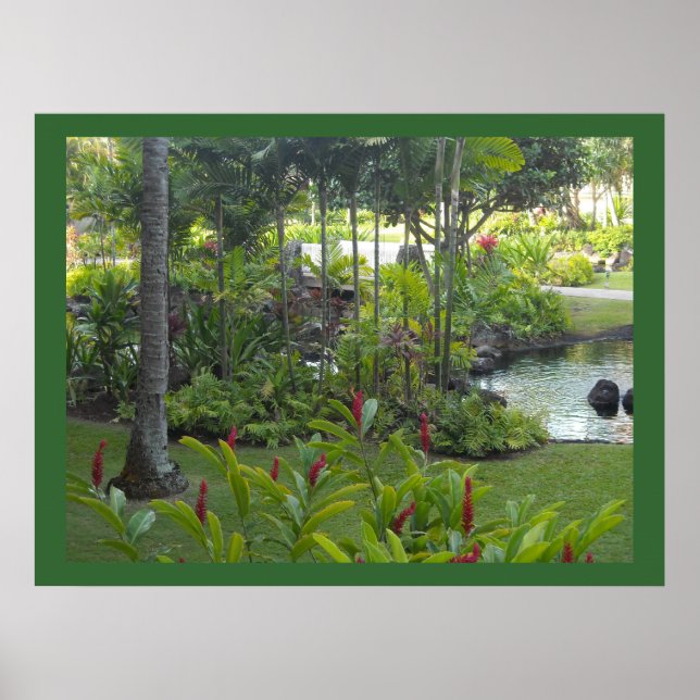 Póster Escena del Jardín Tropical (Frente)